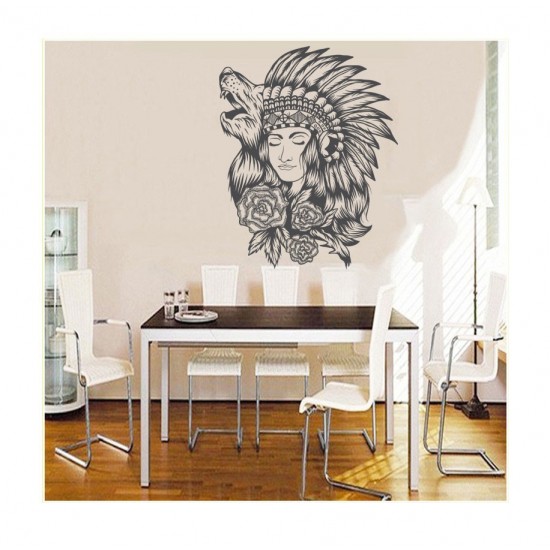 Sticker decorativ, Indian girl, 80 cm, 1078STK Sticker decorativ, Indian girl, 80 cm, 1078STK
