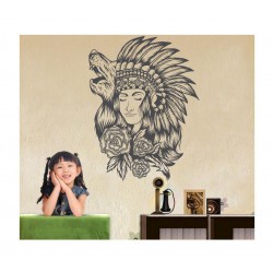 Sticker decorativ, Indian girl, 80 cm, 1078STK Sticker decorativ, Indian girl, 80 cm, 1078STK