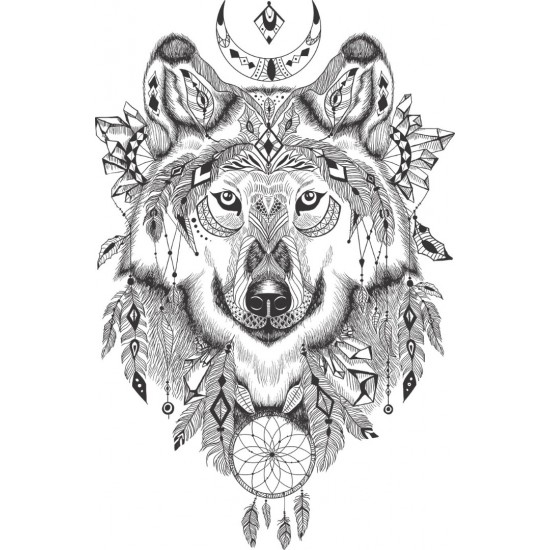 Sticker decorativ, Lup, 85 cm, 1077STK Sticker decorativ, Lup, 85 cm, 1077STK