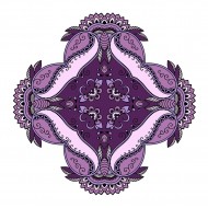 Sticker decorativ Mandala, Mov, 50 cm , 1063STK