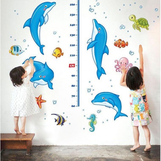 Sticker decorativ, Masuratoare cu Delfini, 160 cm, 773STK Sticker decorativ, Masuratoare cu Delfini, 160 cm, 773STK