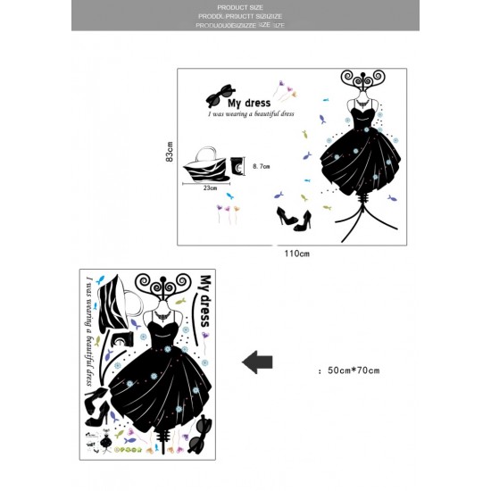 Sticker decorativ, Moda, My dress, 110 cm, 701STK Sticker decorativ, Moda, My dress, 110 cm, 701STK