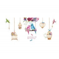 Sticker decorativ, Pasari, Colivie, 141 cm, 734STK Sticker decorativ, Pasari, Colivie, 141 cm, 734STK