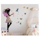 Sticker decorativ, Printesa, Fluturi, 110 cm, 730STK