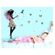 Sticker decorativ, Printesa, Fluturi, 110 cm, 730STK
