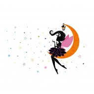 Sticker decorativ, Printesa pe luna, 122 cm, 707STK