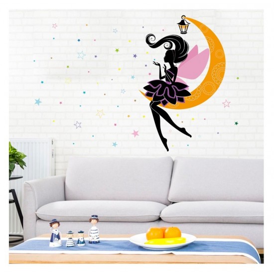 Sticker decorativ, Printesa pe luna, 122 cm, 707STK