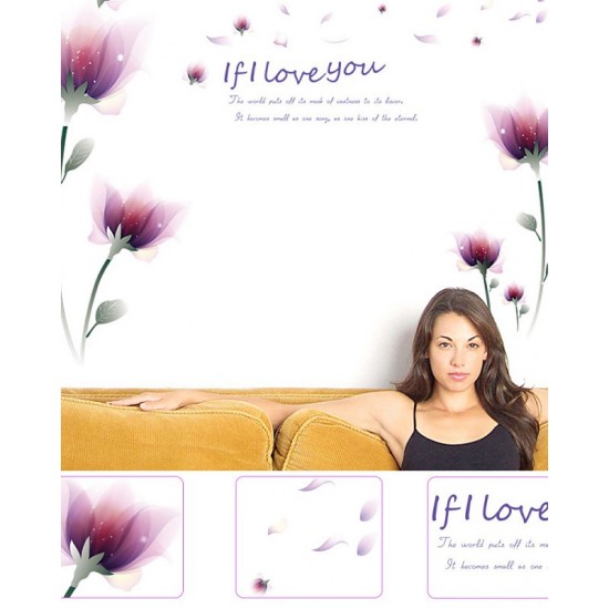 Sticker decorativ, Romantic Flowers, 155 cm, 763STK