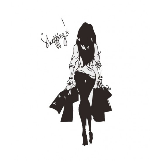 Sticker decorativ, Shopping, 75 cm, 818STK Sticker decorativ, Shopping, 75 cm, 818STK
