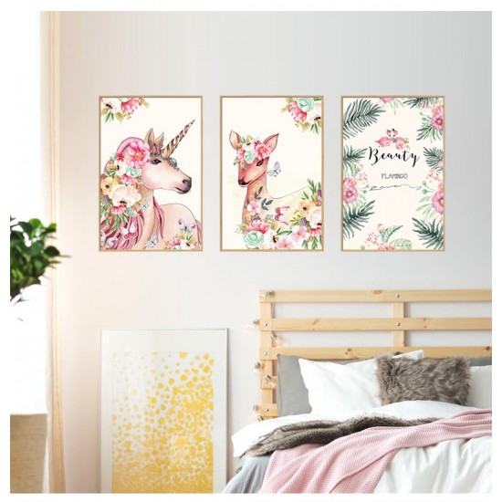 Sticker decorativ, Tablou flamingo, 93 cm, 791STK Sticker decorativ, Tablou flamingo, 93 cm, 791STK