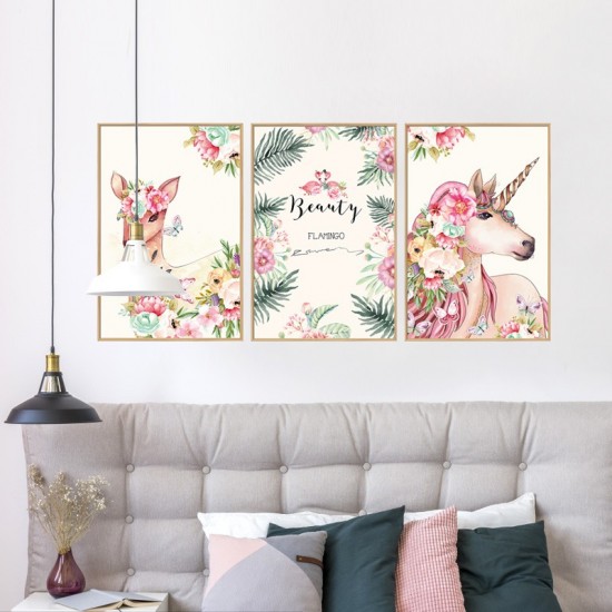 Sticker decorativ, Tablou flamingo, 93 cm, 791STK Sticker decorativ, Tablou flamingo, 93 cm, 791STK