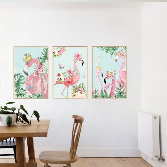 Sticker decorativ, Tablou flamingo, 93 cm, 806STK Sticker decorativ, Tablou flamingo, 93 cm, 806STK