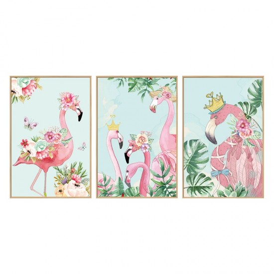 Sticker decorativ, Tablou flamingo, 93 cm, 806STK Sticker decorativ, Tablou flamingo, 93 cm, 806STK