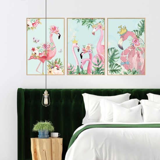 Sticker decorativ, Tablou flamingo, 93 cm, 806STK Sticker decorativ, Tablou flamingo, 93 cm, 806STK