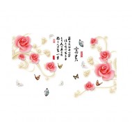 Sticker decorativ, Trandafiri cu fluturi, 160 cm, 753STK