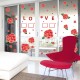 Sticker decorativ, Trandafiri rosii cu 2 rame foto, 120 cm, 793STK
