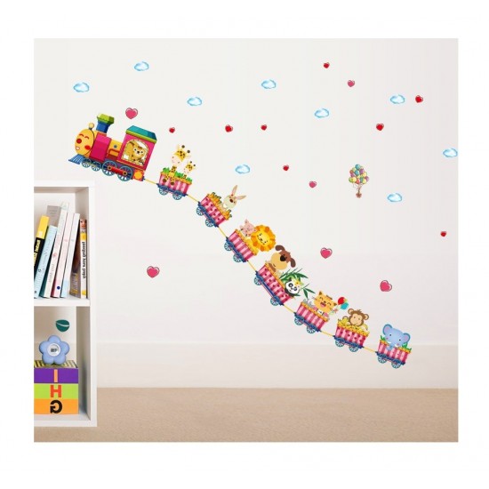 Sticker decorativ, Trenulet cu animale, 158 cm, 716STK