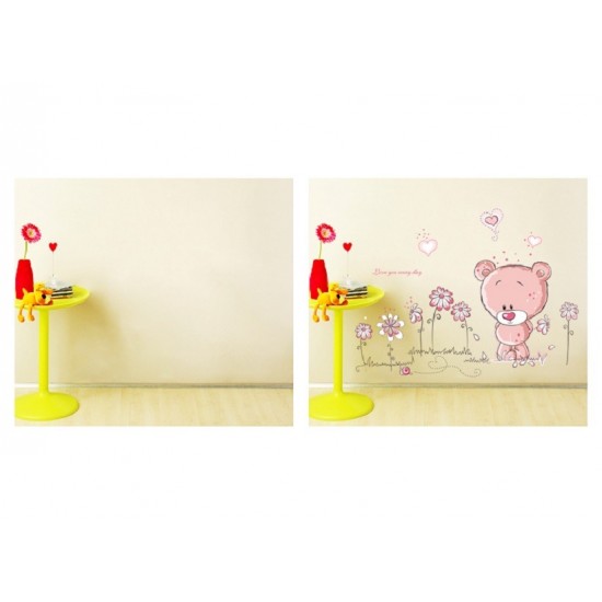 Sticker decorativ, Ursulet, Love you every day, 100 cm, 713STK Sticker decorativ, Ursulet, Love you every day, 100 cm, 713STK
