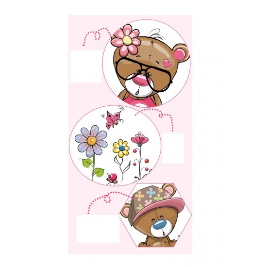 Sticker decorativ, Ursuleti, Flori, 110 cm, 724STK Sticker decorativ, Ursuleti, Flori, 110 cm, 724STK