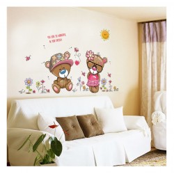 Sticker decorativ, Ursuleti, Flori, 110 cm, 724STK