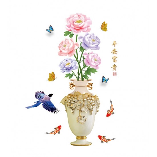 Sticker decorativ, Vaza cu flori, 110 cm, 764STK Sticker decorativ, Vaza cu flori, 110 cm, 764STK