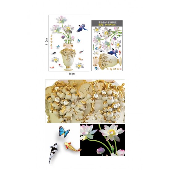 Sticker decorativ, Vaza cu flori, 115 cm, 759STK