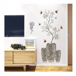 Sticker decorativ, Vaza cu flori, 118 cm, 741STK