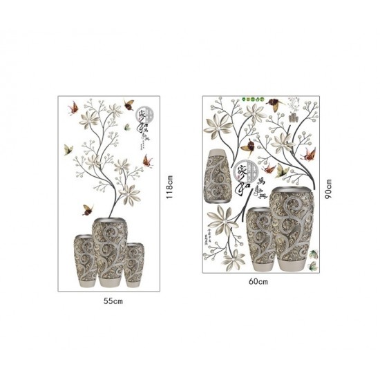 Sticker decorativ, Vaza cu flori, 118 cm, 741STK Sticker decorativ, Vaza cu flori, 118 cm, 741STK