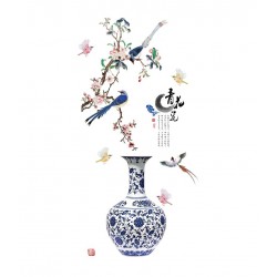 Sticker decorativ, Vaza cu flori, 137 cm, 760STK