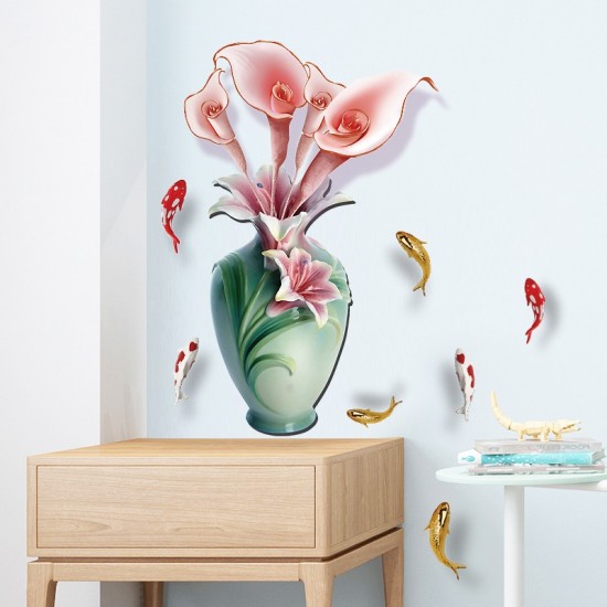 Sticker decorativ, Vaza cu flori, 65 cm, 814STK