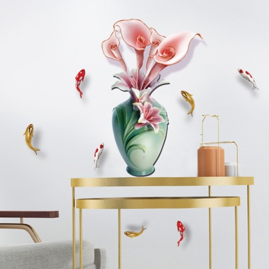 Sticker decorativ, Vaza cu flori, 65 cm, 814STK
