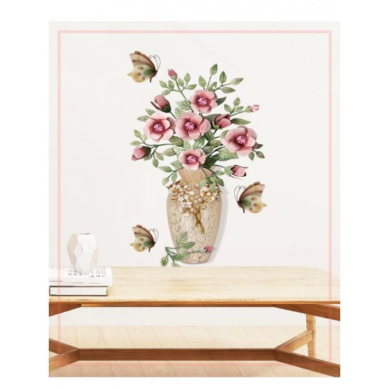 Sticker decorativ, Vaza cu flori, 67 cm, 812STK