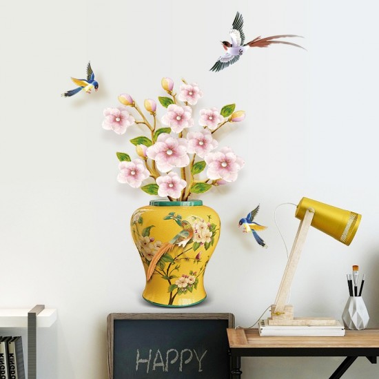 Sticker decorativ, Vaza cu flori, 74 cm, 813STK