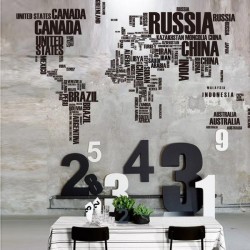 Sticker decorativ, World Map, 190 cm, 757STK