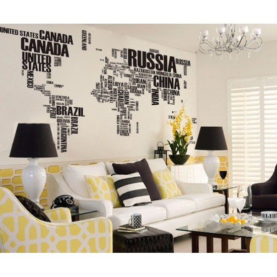 Sticker decorativ, World Map, 190 cm, 757STK