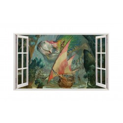 Sticker decorativ cu Dinozauri, 85 cm, 4434ST Sticker decorativ cu Dinozauri, 85 cm, 4434ST
