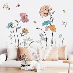 Sticker decorativ cu Flori colorate, 120 cm, 1134STK Sticker decorativ cu Flori colorate, 120 cm, 1134STK