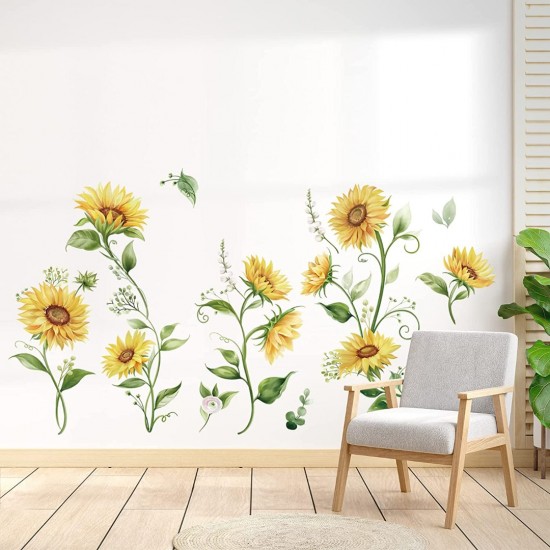Sticker decorativ cu Flori galbene, 120 cm, 1131STK Sticker decorativ cu Flori galbene, 120 cm, 1131STK