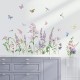 Sticker decorativ cu Flori mov cu fluturi, 120 cm, 1133STK Sticker decorativ cu Flori mov cu fluturi, 120 cm, 1133STK