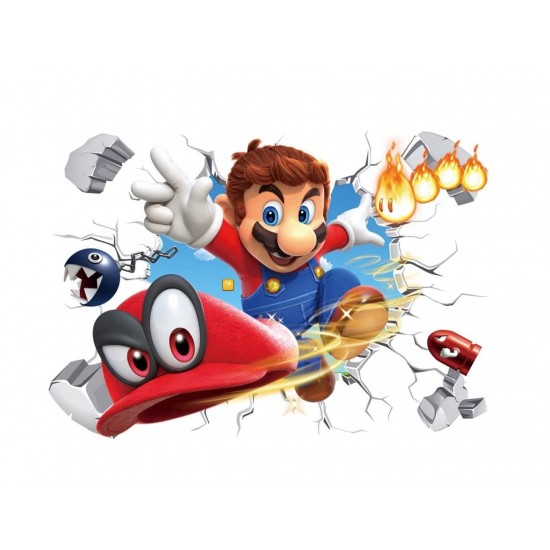 Sticker decorativ cu Mario, 70 cm, 1105STK Sticker decorativ cu Mario, 70 cm, 1105STK