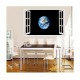 Sticker decorativ, fereastra 3D,  Planeta, 85 cm, 1038STK