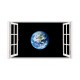 Sticker decorativ, fereastra 3D,  Planeta, 85 cm, 1038STK