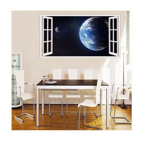 Sticker decorativ, fereastra 3D, Planeta, 85 cm, 1039STK Sticker decorativ, fereastra 3D, Planeta, 85 cm, 1039STK