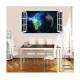 Sticker decorativ, fereastra 3D,  Planeta, 85 cm, 1040STK