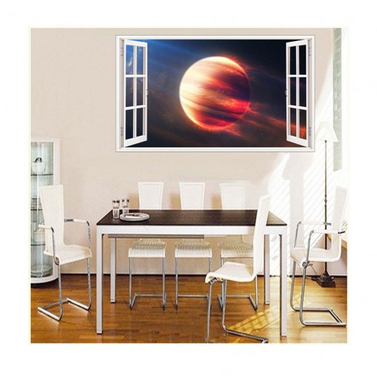 Sticker decorativ, fereastra 3D,  Planeta, 85 cm, 1041STK