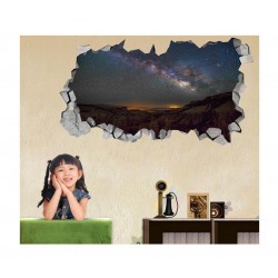 Sticker decorativ, gaura in perete 3D, Cer, 85 cm, 189STK-1 Sticker decorativ, gaura in perete 3D, Cer, 85 cm, 189STK-1