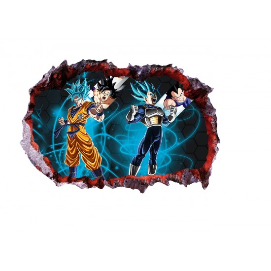 Sticker decorativ, gaura in perete 3D,  Dragon Ball, 85 cm, 1019STK