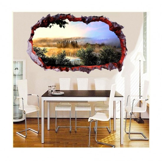 Sticker decorativ, gaura in perete 3D,  Fauna, 85 cm, 161STK-1