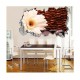 Sticker decorativ, gaura in perete 3D,  Floare, 85 cm, 183STK-1