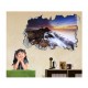 Sticker decorativ, gaura in perete 3D,  Munte, 85 cm, 165STK-2